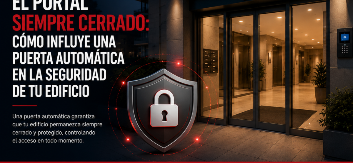 El portal siempre cerrado: Cómo influye una puerta automática en la seguridad de tu edificio
