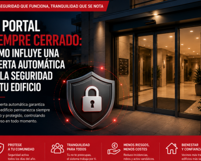 El portal siempre cerrado: Cómo influye una puerta automática en la seguridad de tu edificio
